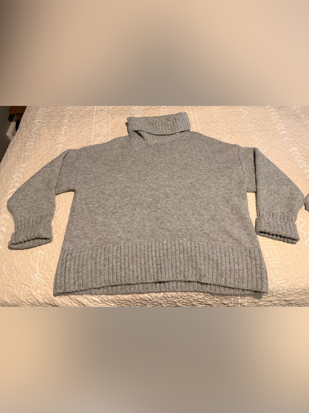 Gray Turtleneck Women's Sweater oversized